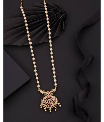 ROFARWORD Gold Brass Necklace Set ( Pack of 1 )