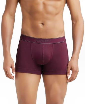Jockey Men's Super Combed Cotton Rib Fabric Trunks with Ultrasoft, Durable Waistband & StayFresh Treatment with Antimicrobial Properties to Help You Stay Fresh Throughout The Day 1015_Wine Tasting_XL Jockey Men's Super Combed Cotton Rib Fabric Trunks wit