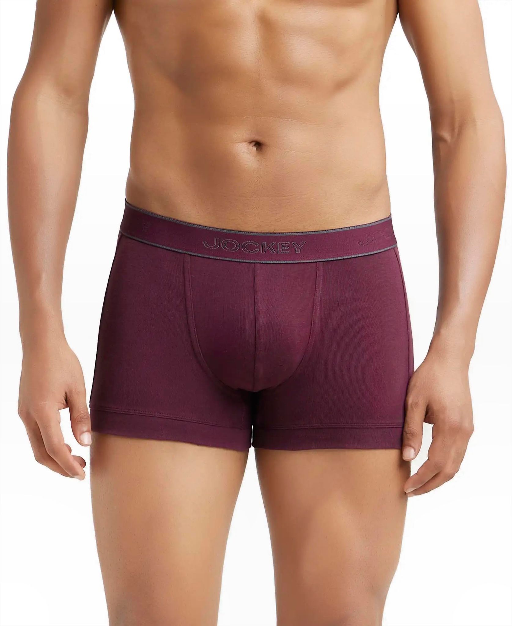 Jockey Men's Super Combed Cotton Rib Fabric Trunks with Ultrasoft, Durable Waistband & StayFresh Treatment with Antimicrobial Properties to Help You Stay Fresh Throughout The Day 1015_Wine Tasting_XL Jockey Men's Super Combed Cotton Rib Fabric Trunks wit