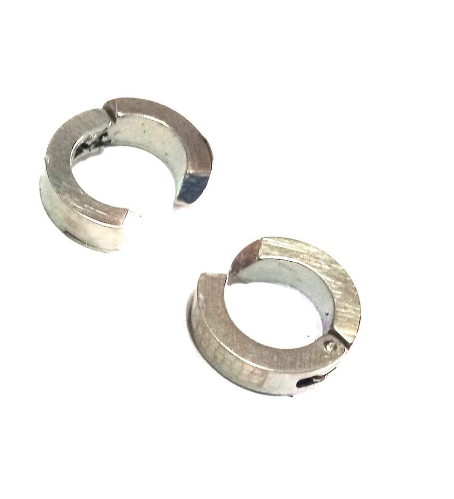 Nawani1 Pair Mens Jewellery Mettalic Hoop Studs Earring/Earring for Men/Boys/Boyfriend. - Earrings | Buy online on ZillyBuy