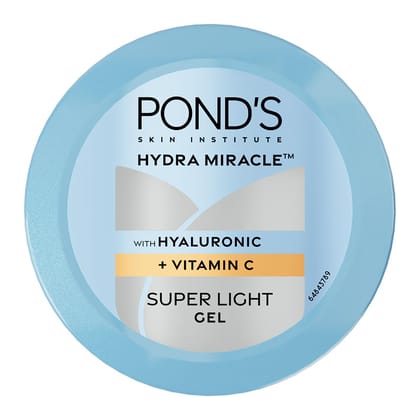 Ponds Hydra Miracle Super Light Gel with Hyaluronic Acid & Vitamin C - 100g Ponds Hydra Miracle Super Light Gel with Hyaluronic Acid & Vitamin C - 100g - 100 g (Pack of 1)