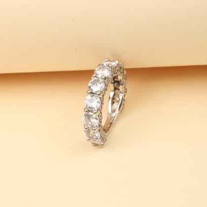Sterling Silver Eternity Ring with Round Brilliant Cut Cubic Zirconi