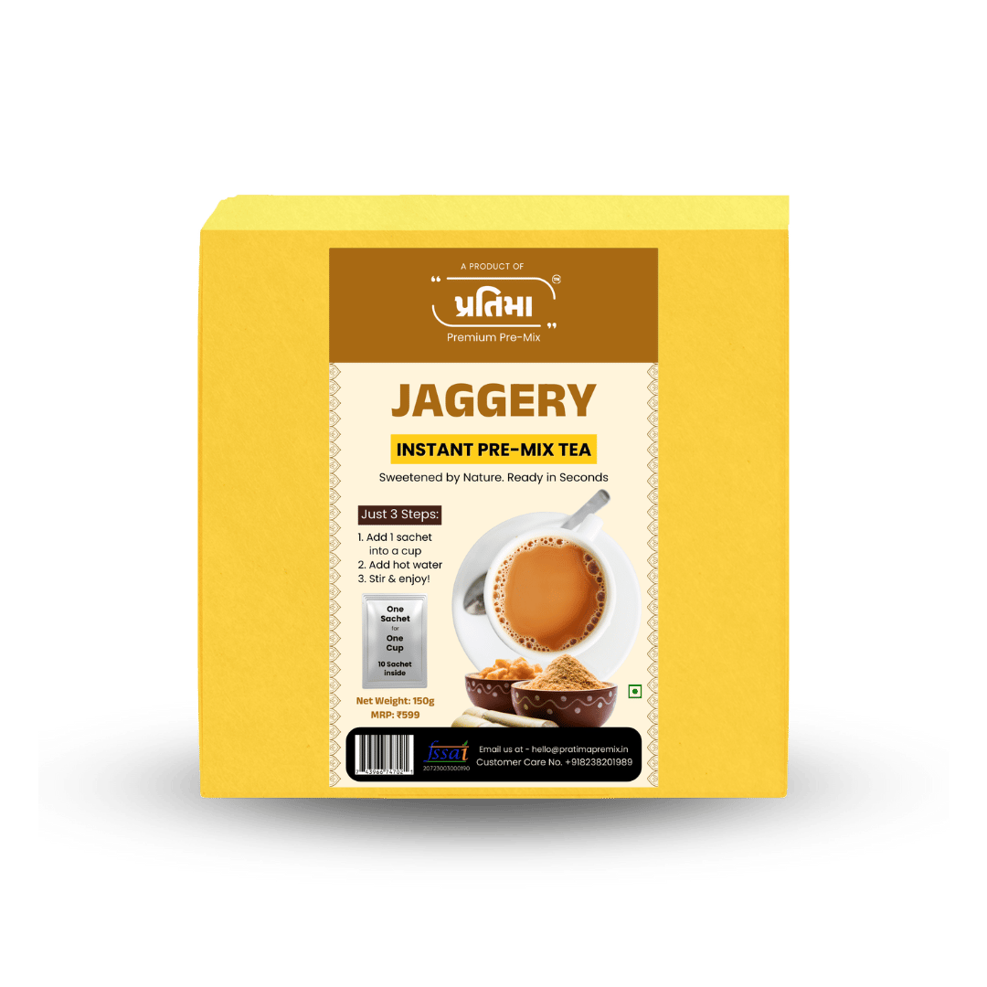 Jaggery Instant Pre-Mix Tea  10 Sachets | Healthy & Natural Sweetened Tea