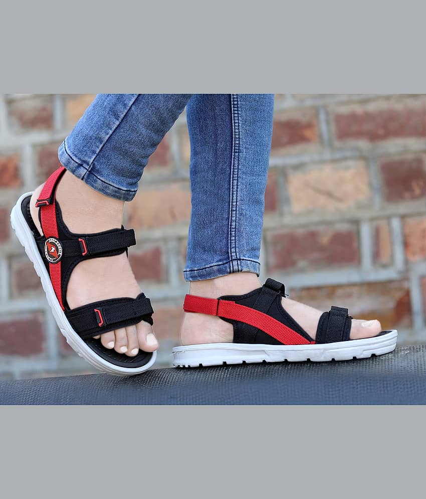 Aadi Black Mesh/Textile Sandals