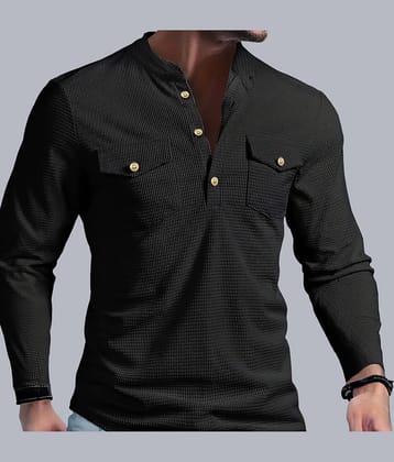 Eyebogler Men Polyester Regular Fit Solid Polo T Shirt ( Black )