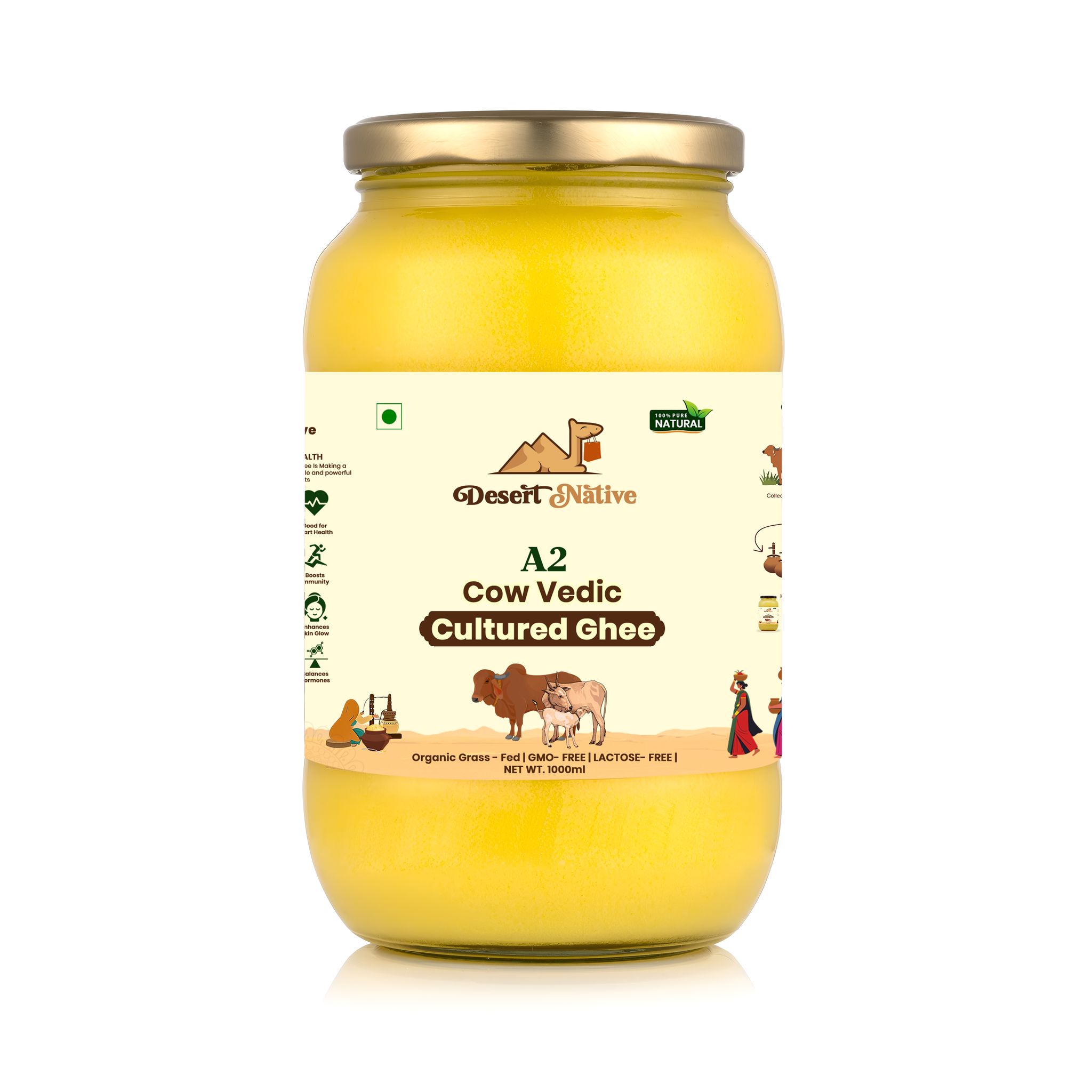 Desert Native A2 Cow Vedic Cultured Ghee