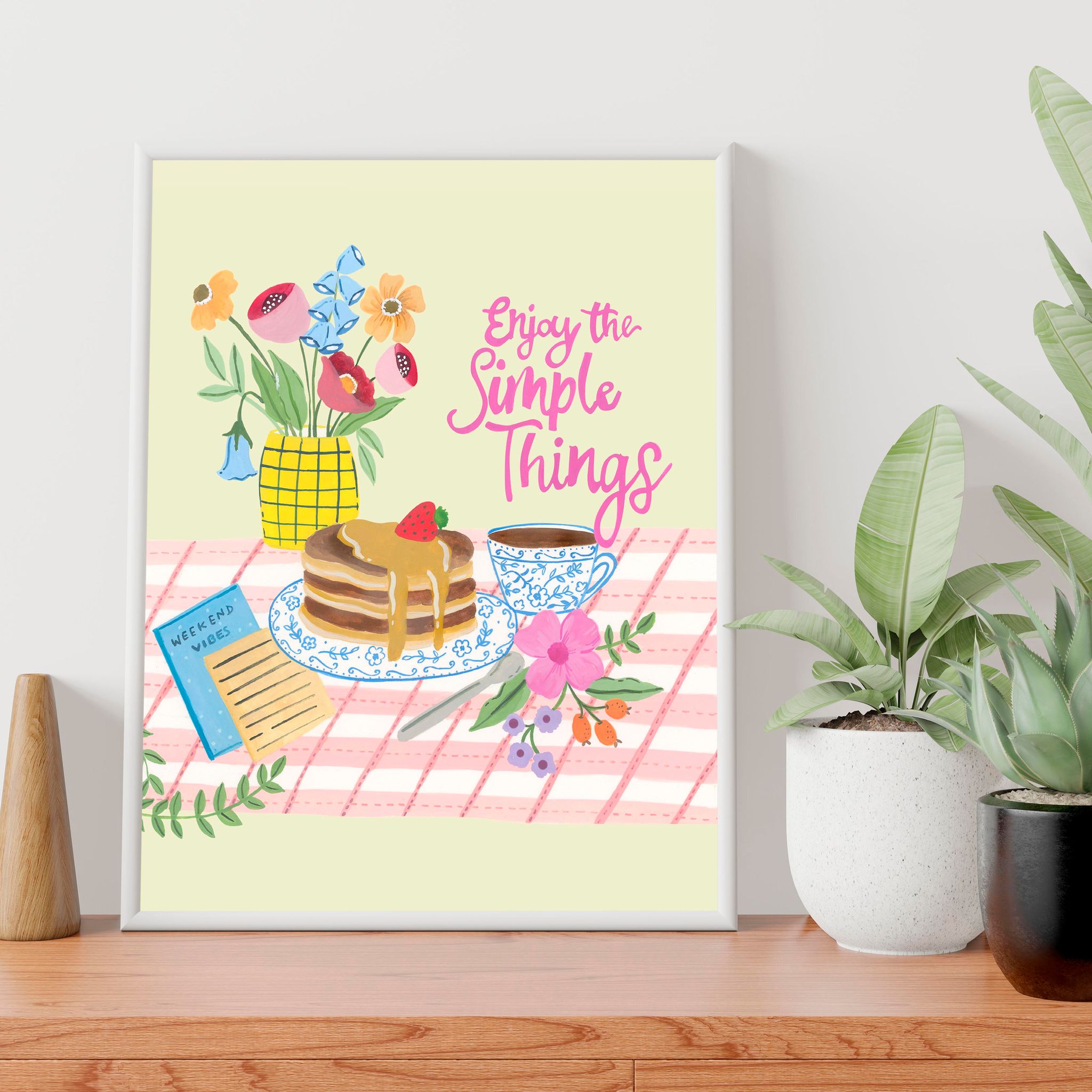 Enjoy The Simple Things Wall Art Frame-8 x 10 inches / White Frame