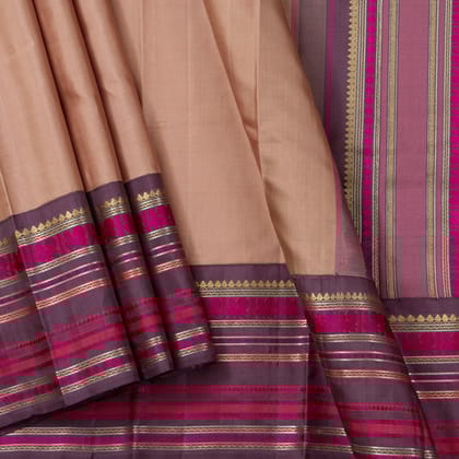 Gheva And Pink Kanchipuram Silk Saree For Festive Wear PV RM 491