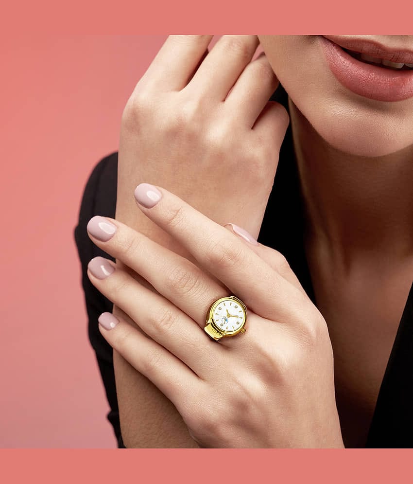 Fadiso Fashion Gold Stainless Steel Analog Womens Watch