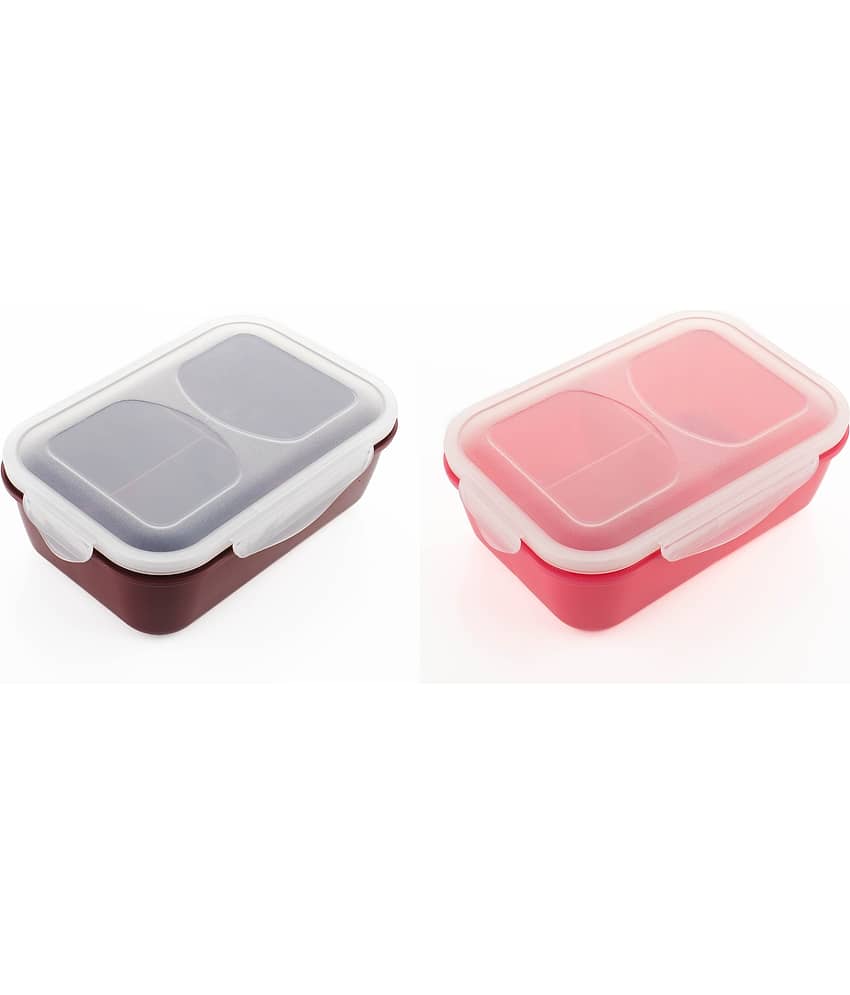 MAGICSPOON School Tiffin Box Polypropylene School Lunch Boxes 1 - Container ( Pack of 2 )