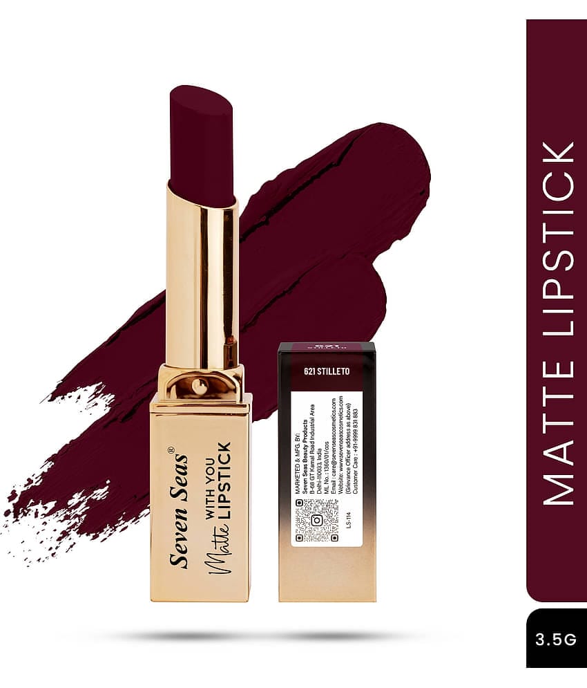 Seven Seas Long Lasting , Matte Finish , Longwear , Matte With You Lipstick (Stilleto 3.5g)