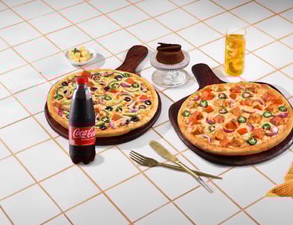Any 2 Big 10" Pizzas [FREE Choco Lava Cake & Drink]