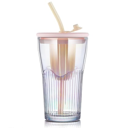 Sipper Mug Infuser Lid & Straw, 420 ML, Set of 1, Leakproof Coffee Tumbler for Smoothies, Milkshakes, Juice Hot & Cold Beverages, Perfect for Man/Women