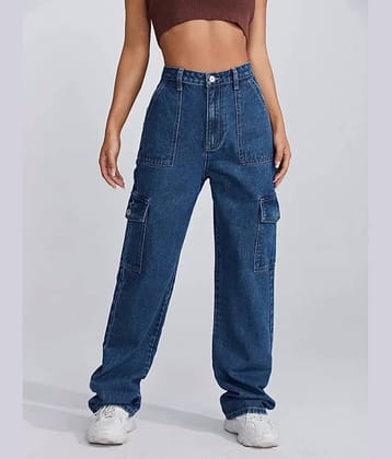 Gazal Fashions Women's Cargos High-Rise Jeans ( Blue )