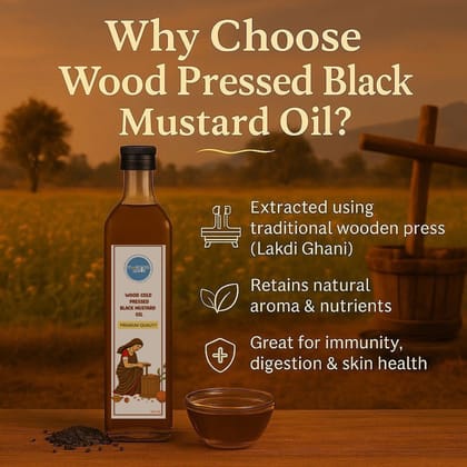Morning Wale Wood Pressed Black Mustard Oil (900g) | Pure Sarso Oil | Heart Health & Immunity