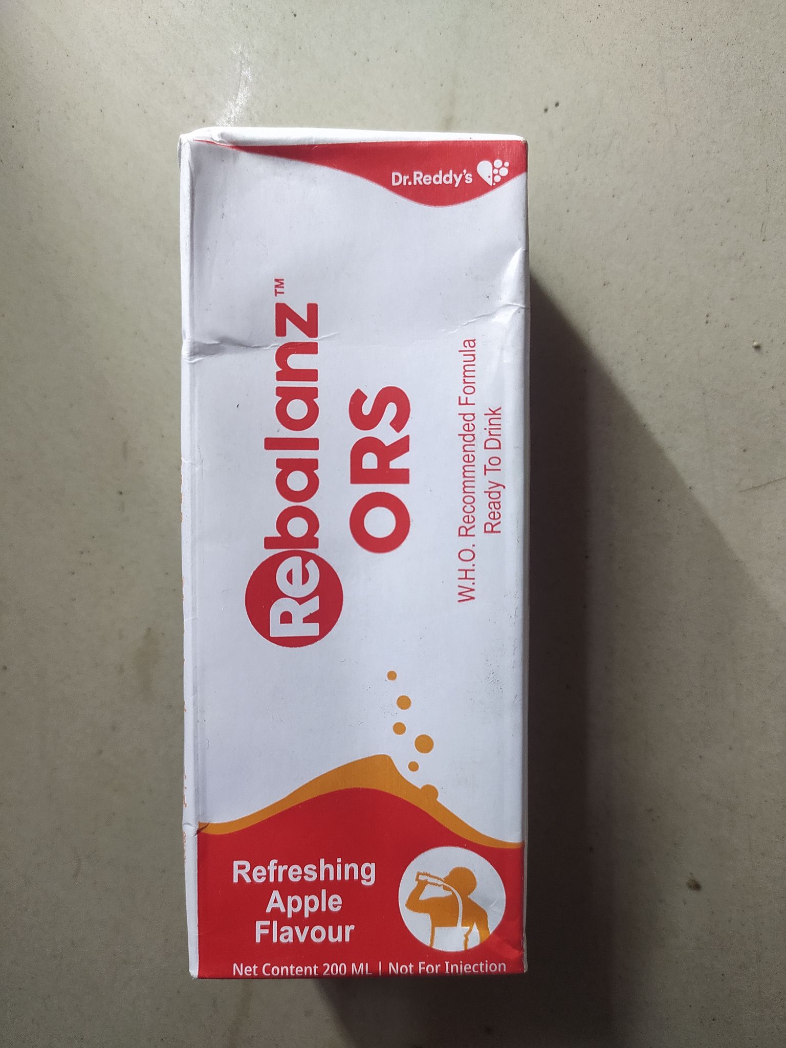 Dr.reddy's Rebalanz Ors W.h.o. recommended formula Ready to drink Refreshing Apple Flavour 