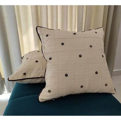 PREETIER Throw Cushion Covers Premium Cotton Square Pillow Cover Pillowcases (Pack of 2) (Autumn Glow, 20 x 20)