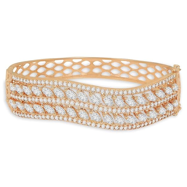 Rose Gold-Plated Handcrafted Bangle Bracelet with American D
