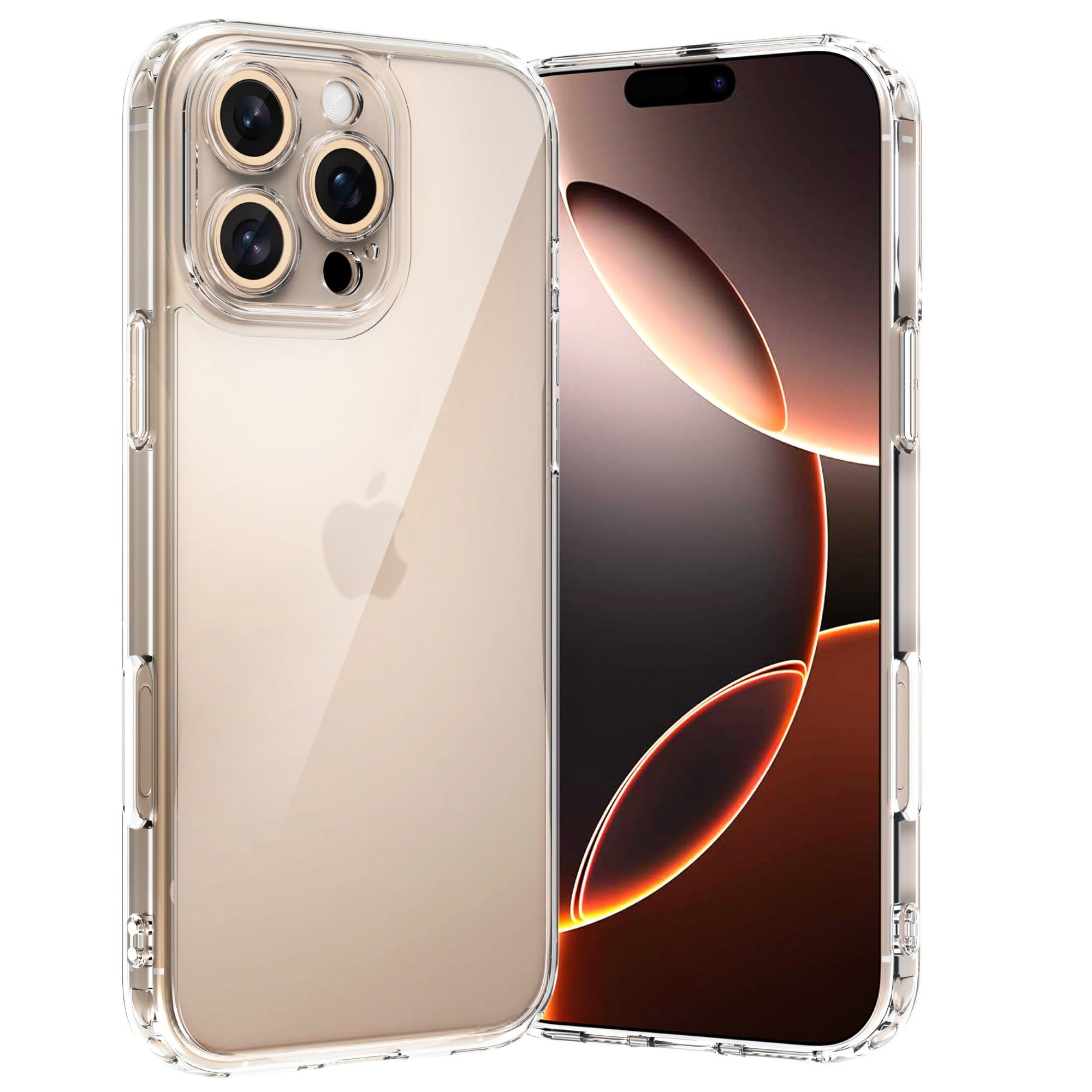 Sounce Polycarbonate iPhone 16 Pro Max Case Cover with Ultra-Hybrid Crystal Clear | Camera Protection Bump | Shockproof Design | Hard Clear Back | Bumper Case Cover for iPhone 16 Pro Max (Transparent) Sounce Polycarbonate iPhone 16 Pro Max Case Cover wit