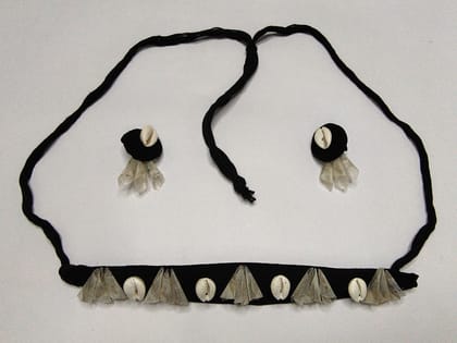 Handmade Fish Scale Choker Necklace with Earrings | Kaudi Embellishments