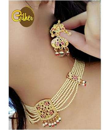 gilher Golden Copper Necklace Set ( Pack of 1 )