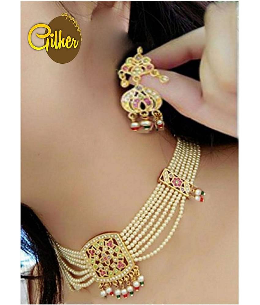 gilher Golden Copper Necklace Set ( Pack of 1 )