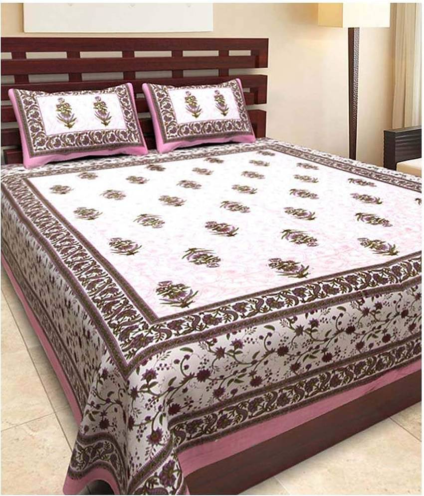 Uniqchoice Cotton Double Bedsheet ( White )