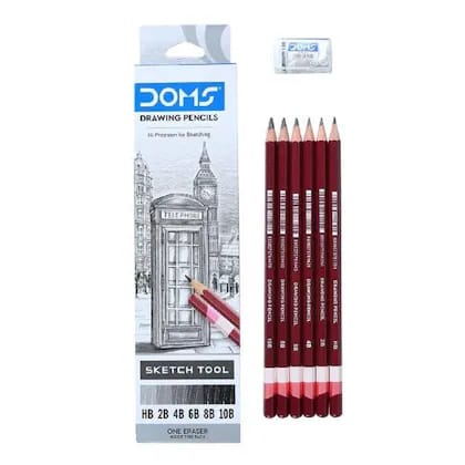 Doms Drawing Pencils 6 Set (Hb.2B.4B.6B.8B.10B)