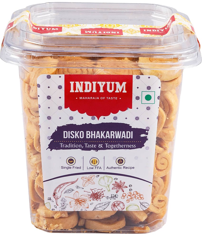 Indiyum Disko Bhakarwadi, Traditional Gujarati Tea Time Snacks, Single Fried, Authentic Recipe 400gm