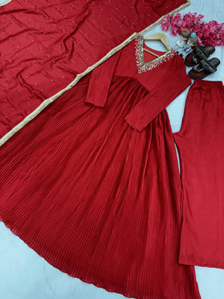 Alia cut Anarkali Gown, Dupatta & Bottom Set