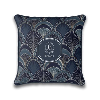 Gilded Archs Cushion Cover-Navy / 18" / Velvet