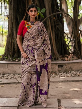 Grape Kalamkari Saree