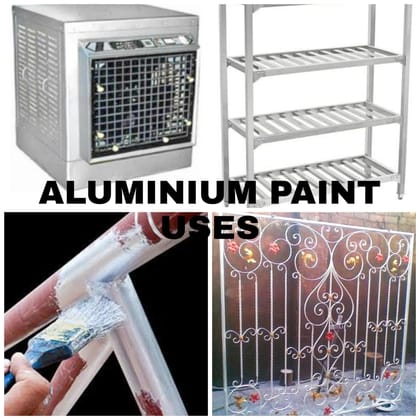 1001 Aluminium Paints Dual Container (Paste & Medium Separate) | For Metal Gates, Window, Sutter, Machinery, Woods, Air Cooler, MS Pole Etc.