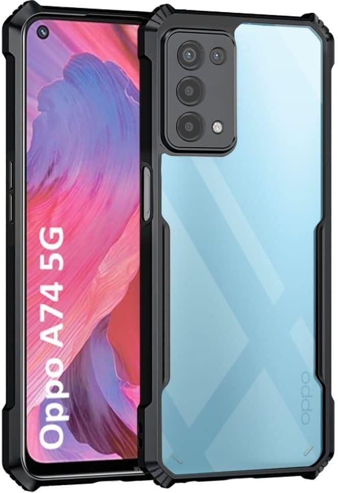 PLUGTECH Slim Shockproof Case | Matte Black Soft | Drop Protection | Precise Cutouts | Premium Mobile Cover for Oppo A74 5G, Oppo A54 5G