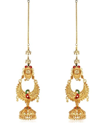 HEER COLLECTION - Gold Ear Chain Earrings ( Pack of 1 )