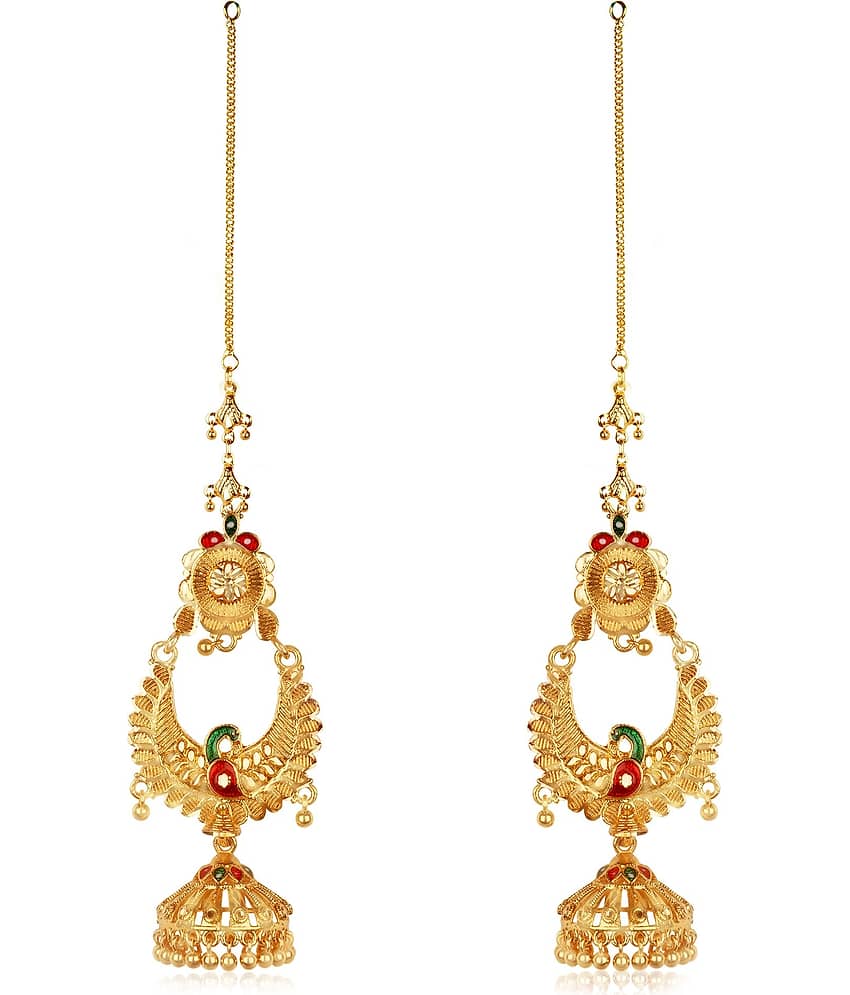 HEER COLLECTION - Gold Ear Chain Earrings ( Pack of 1 )