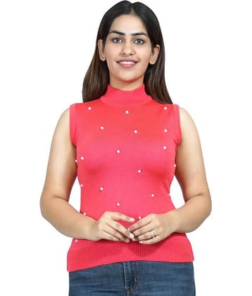 Varenyam Acrylic Pink Buttoned Cardigans -