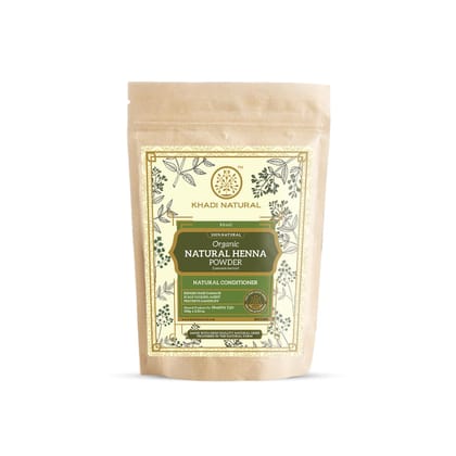 Khadi Natural Herbal Henna Organic Powder for Hair Colour | Natural Green Henna Powder for Conditioning & Strengthening Hair | Helps Improve Hair Texture & Shine |Free from Harsh Chemicals | Suitable for All Hair Types | 100g Pack Khadi Natural Herbal He