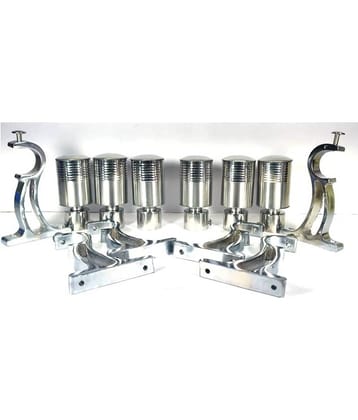 RR Collection Set of 6 Stainless Steel Single Rod Bracket