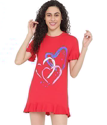 La Intimo Cotton Night T-Shirt - Red