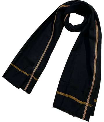 Mk weaves Pack of 1 Cotton Below 300 -GSM Bath Towel & Scarves ( Black )