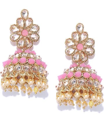 Priyaasi - Pink Jhumki Earrings ( Pack of 1 )