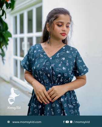 Animal Print Irish Blue Short Length One Cut Dress