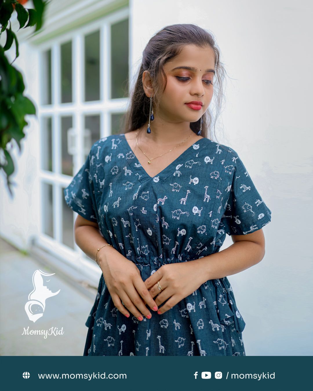 Animal Print Irish Blue Short Length One Cut Dress