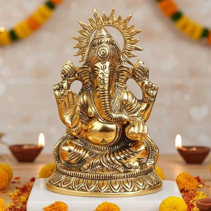 Aluminium Showpiece Ganesh Ji (ASMAS474 G) Aluminium Showpiece Ganesh Ji (ASMAS474 G)