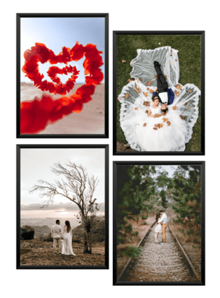 NOKKES Customized Set of 4 Premium Print Collage Photo Frames with Your Personalised Photos Frame (Size - 5X7 Inch) Home, Wall, Office Decor and Gifts (pack of 4 side1)