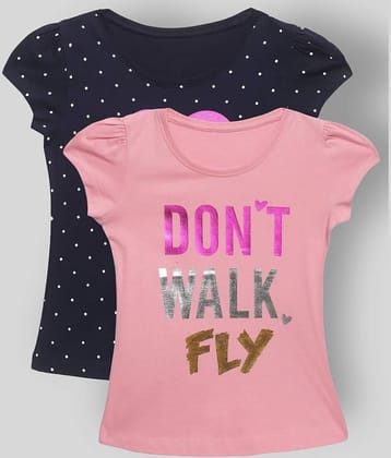 PLUM TREE Pack of 2 Girls 100% Cotton Combos ( PeachPuff )