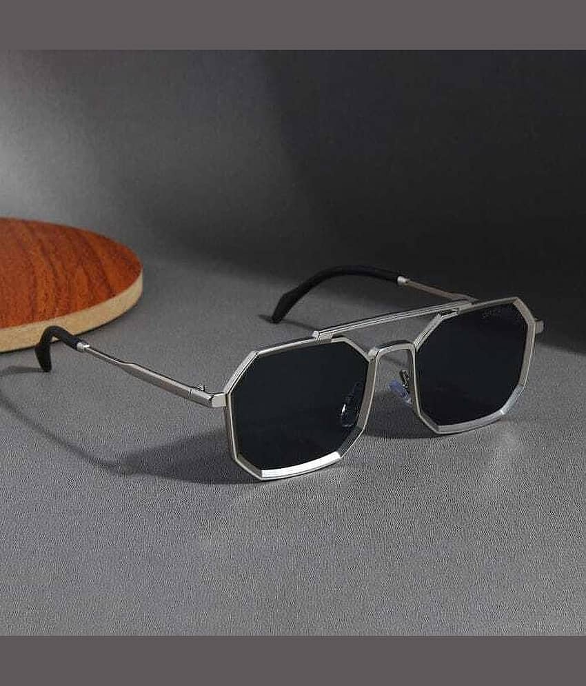PIRASO Silver Square Sunglasses ( Pack of 1 )