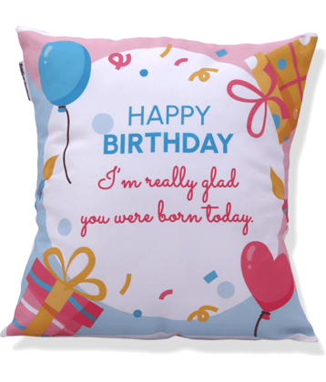 Ros - White Polyester Gifting Printed Cushion