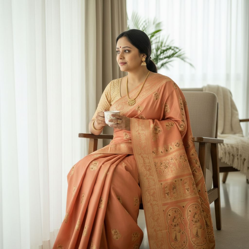 Meera Floral Printed Saree - Sarees | Buy online on ZillyBuy
